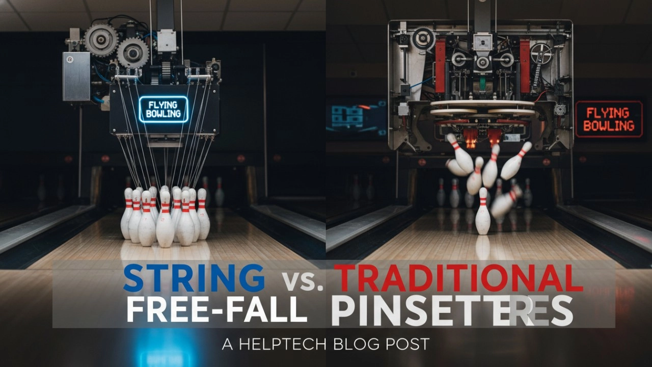 Flying Bowling - String vs Traditional Free Fall Pinsetters