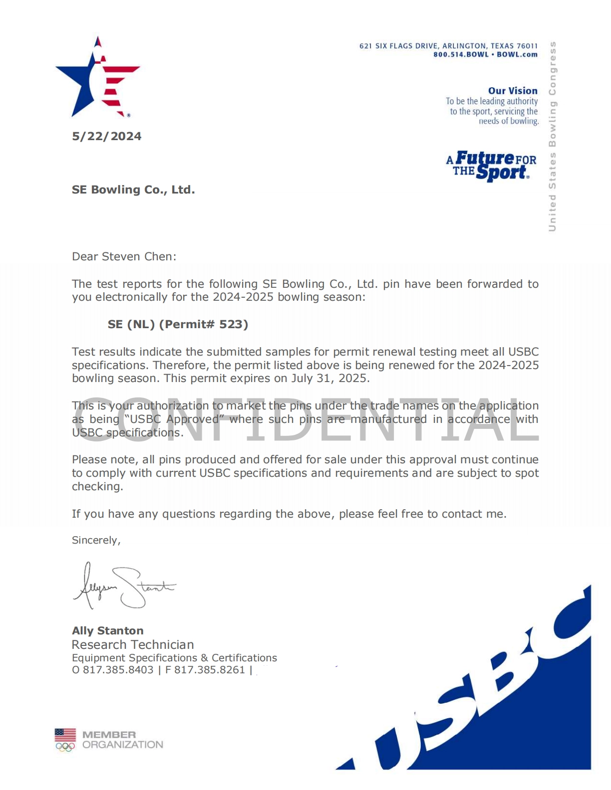USBC-Certified Bowling Pins - SE