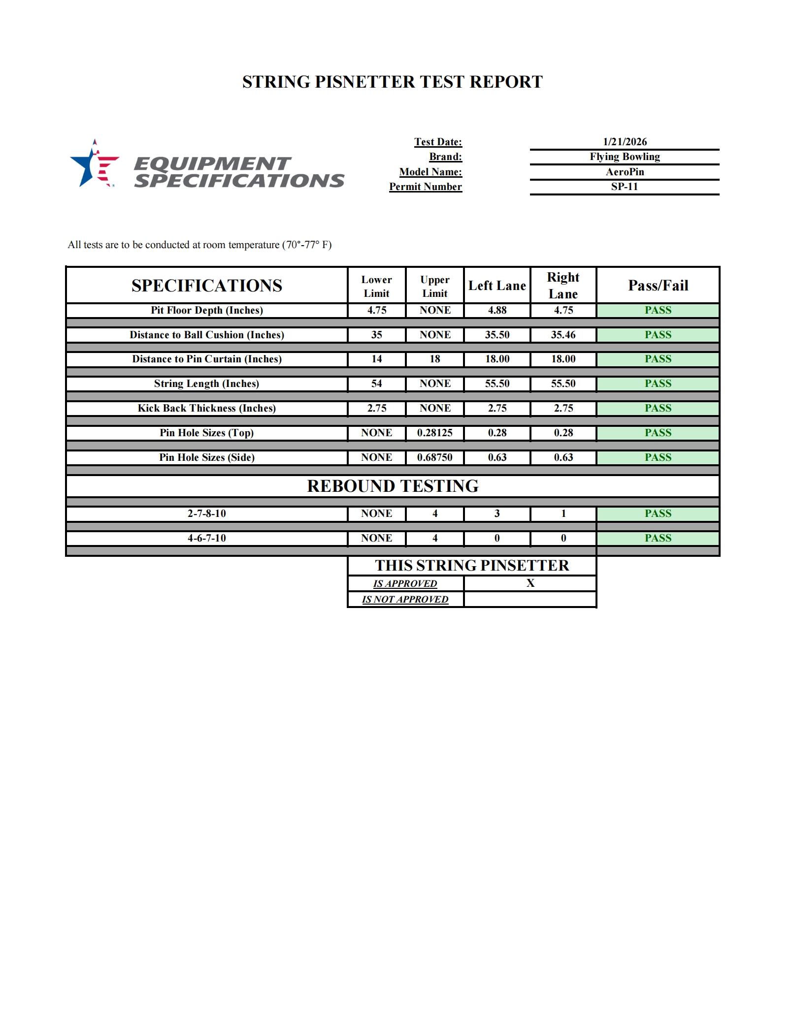 USBC-Flying Bowling Test Report
