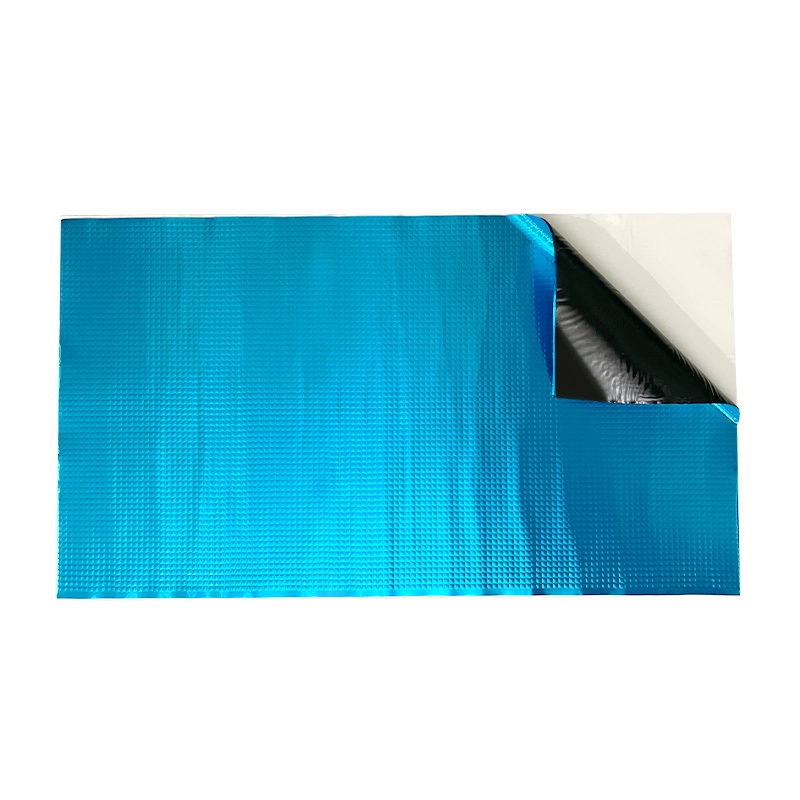 Blue color soundproof damping sheet for noise reduction. Blue color soundproof damping sheet for noise reduction.