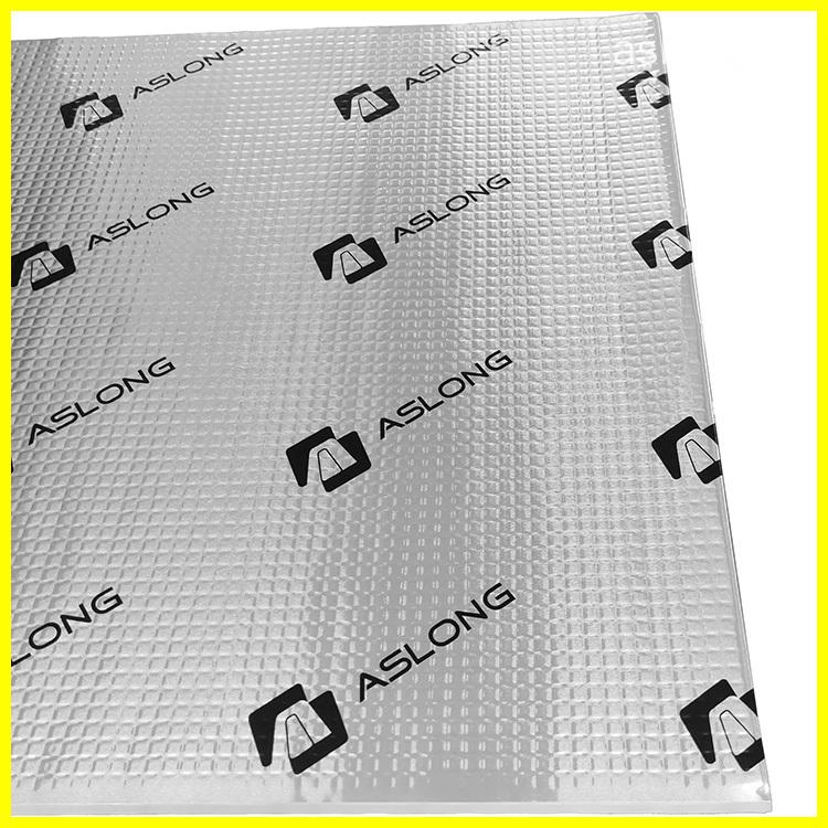 ASLONG sound deadening mat with textured foil surface.