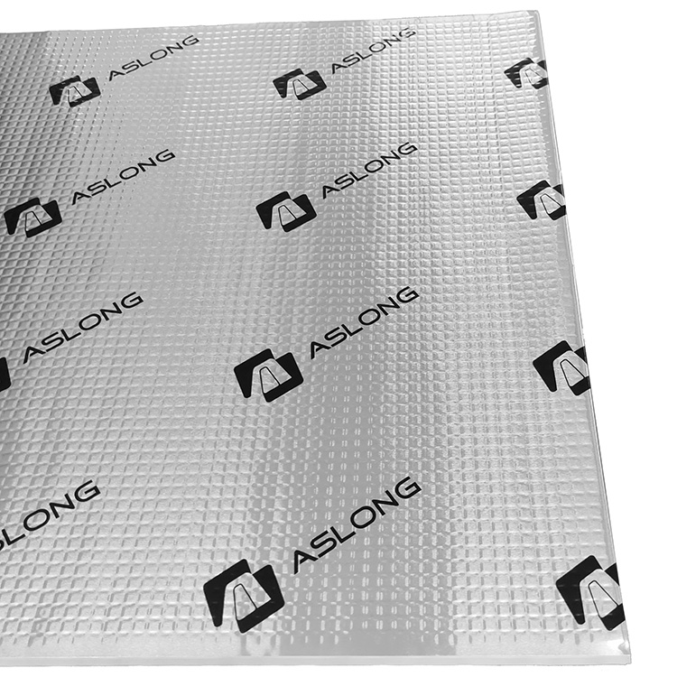 ASLONG sound deadening mat with textured foil surface.