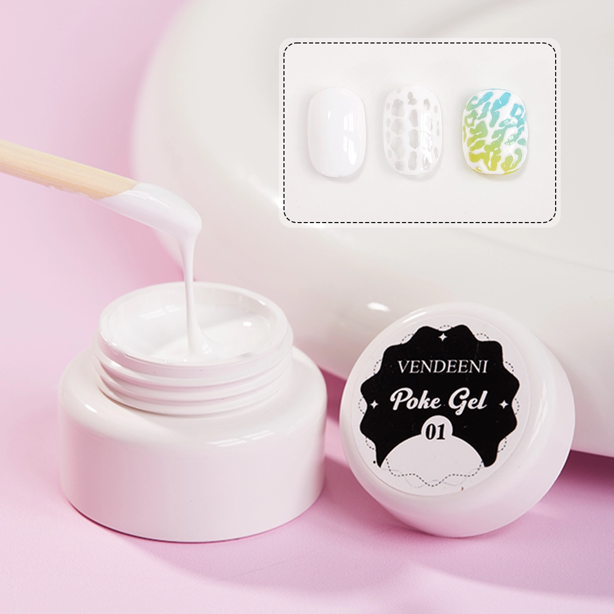 white Poke Gel Nail Polish
