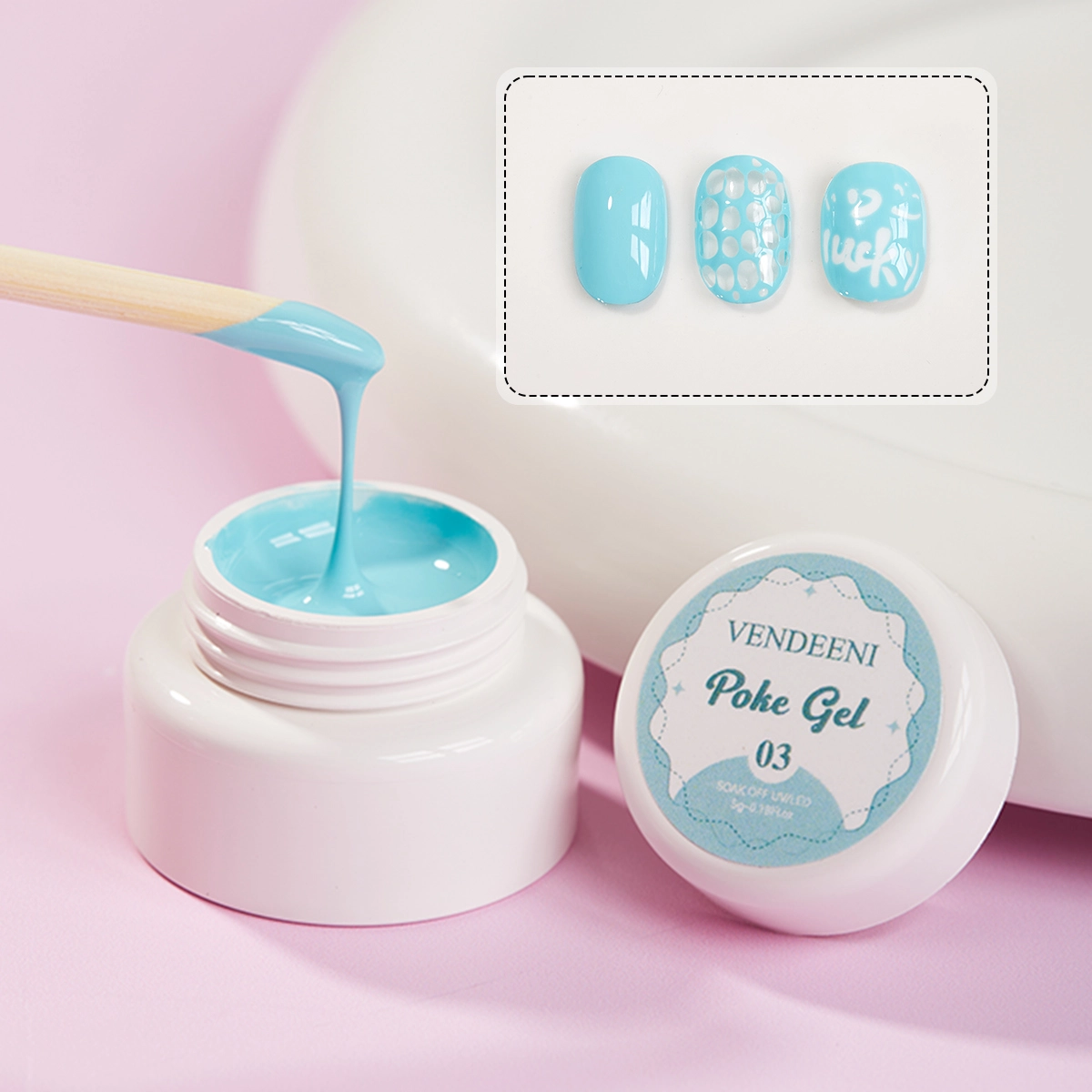 light blue Poke gel polish