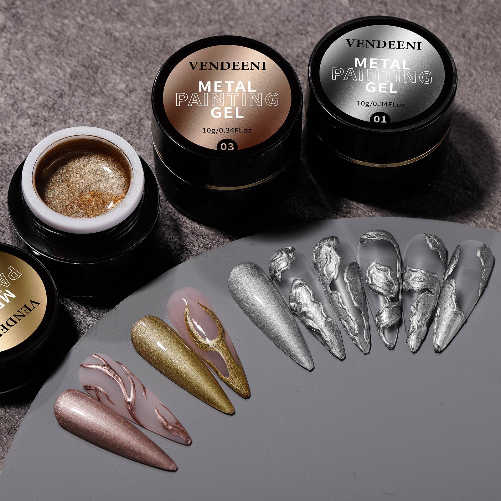 metallic color Wire Drawing Nail Gel