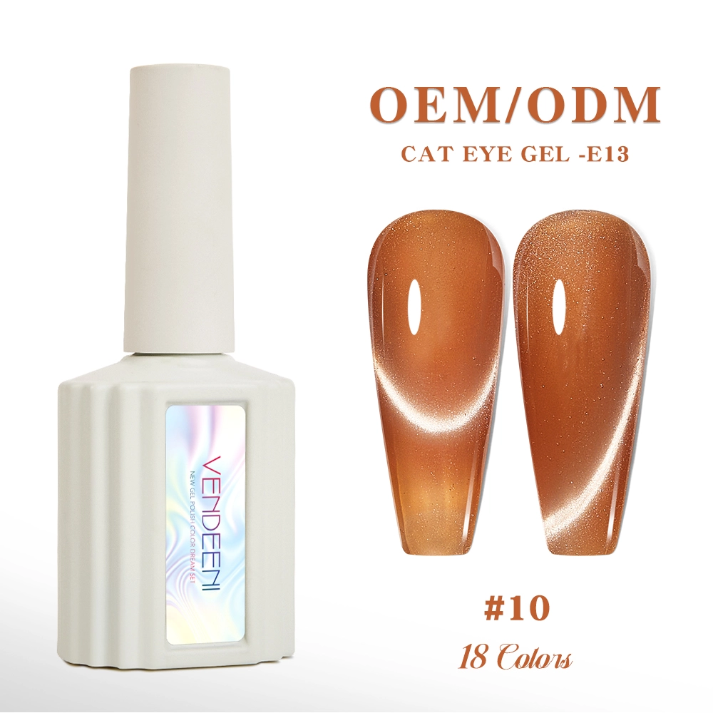 Caramel golden cat's eye gel polish