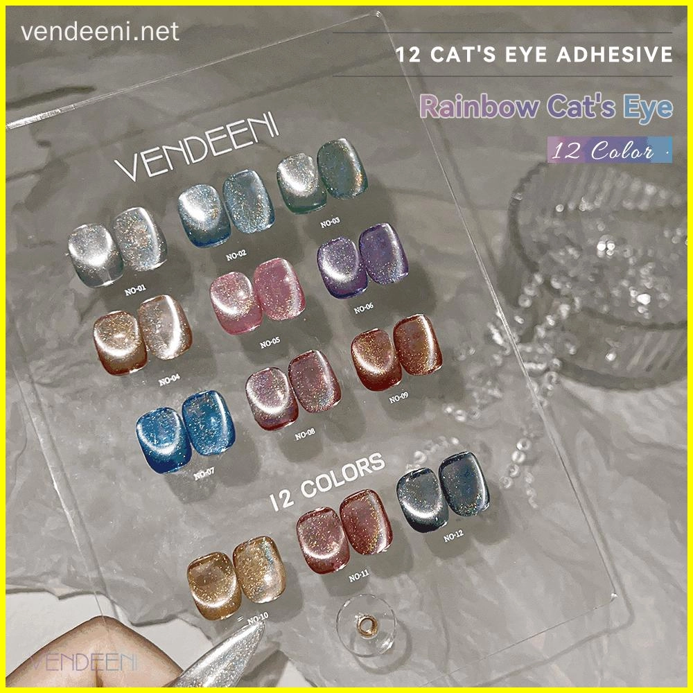 12 CAT'S EYE ADHESIVE Rainbow Cat's Eye12 Color