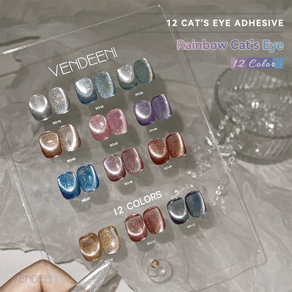 12 CAT'S EYE ADHESIVE Rainbow Cat's Eye12 Color