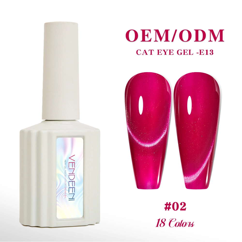 Bright-rose-red-cat's-eye-gel-polish Bright rose red cat's eye gel polish