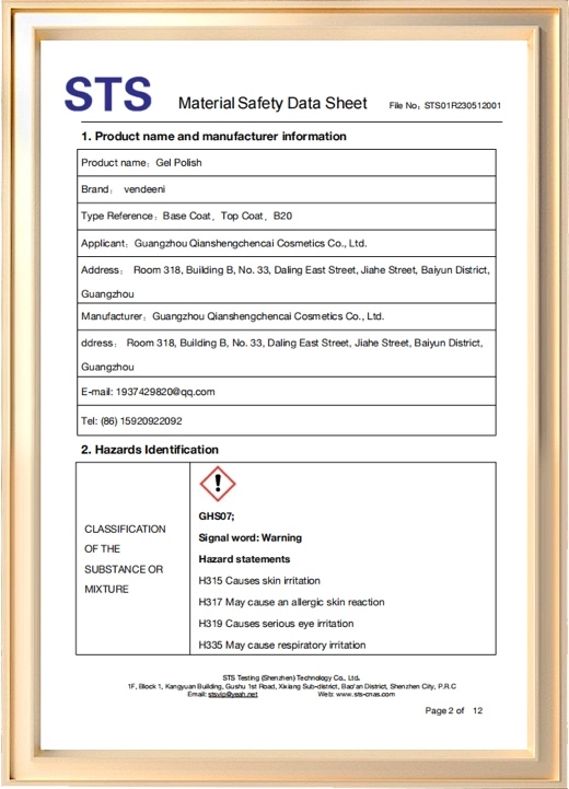 Gel Polish Material Safety Data Sheet best professional gel nail polish