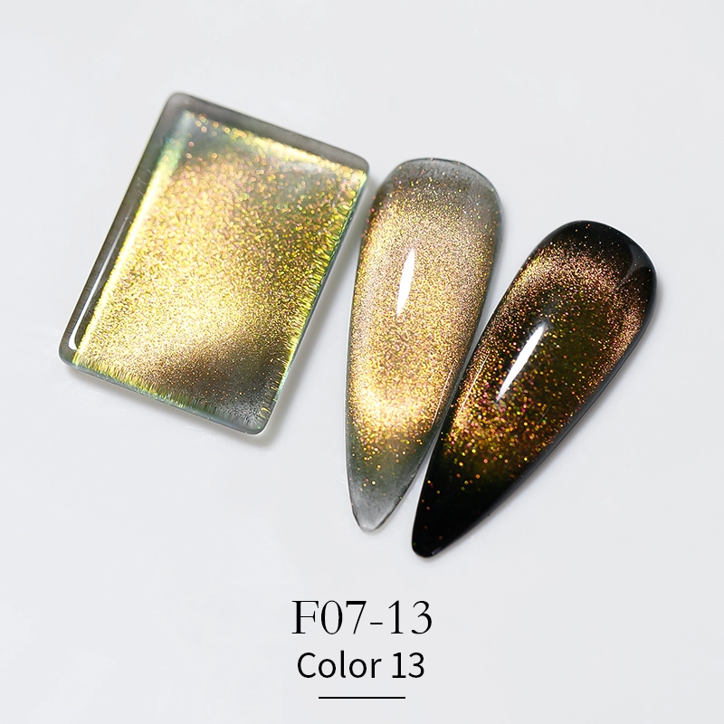 15color-Cat Eye Gemstone Yellow Gel Polish