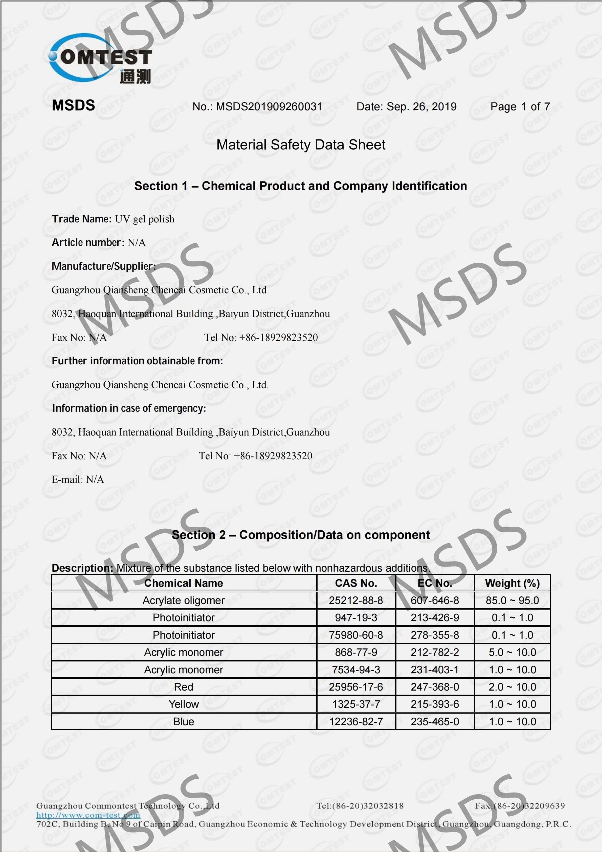 UV gel Polish MSDS_00