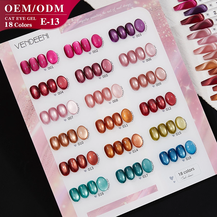 18-color rainbow cat's eye gel polish