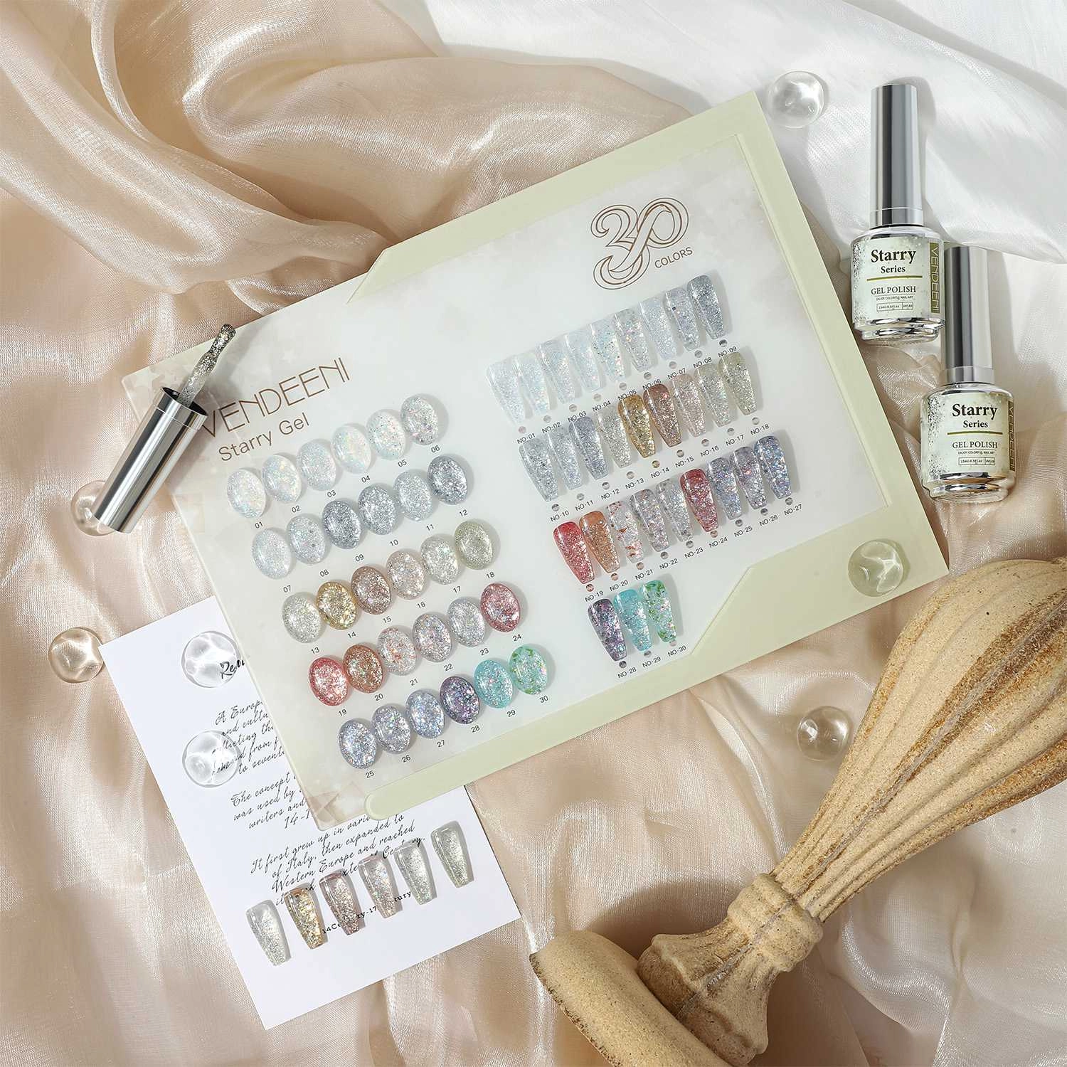 30color-reflective gel nail polish set