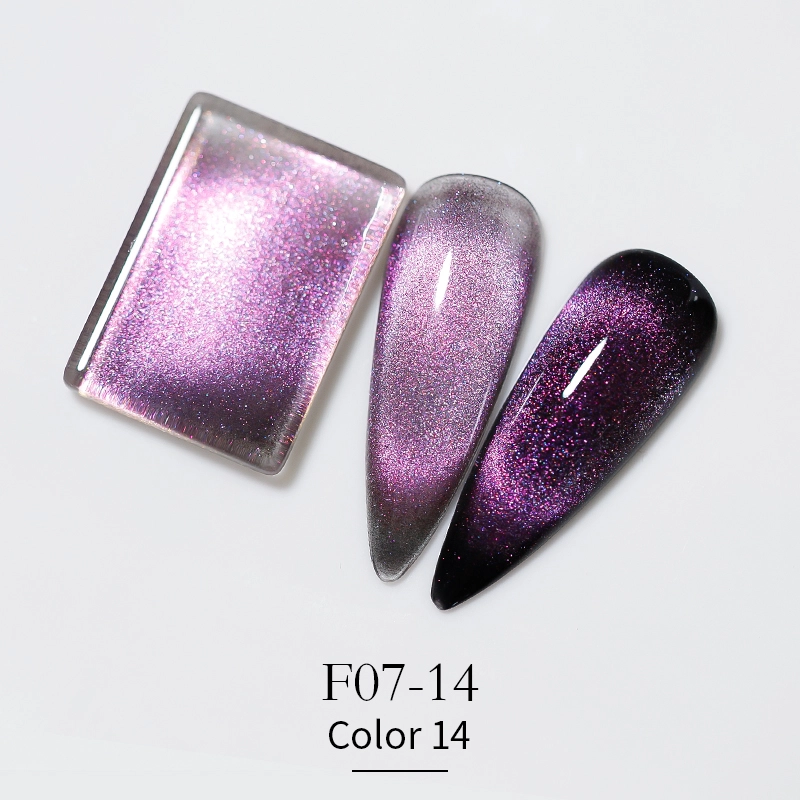 15color-15color-Cat Eye Starry Sky purple Nail Polish