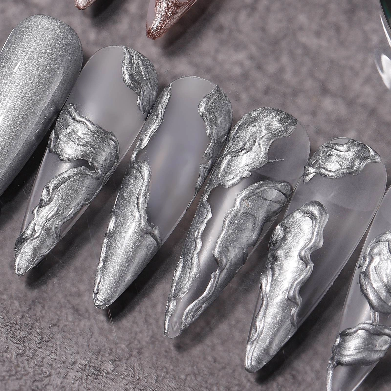 metallic color Wire Drawing Nail Gel detail-1