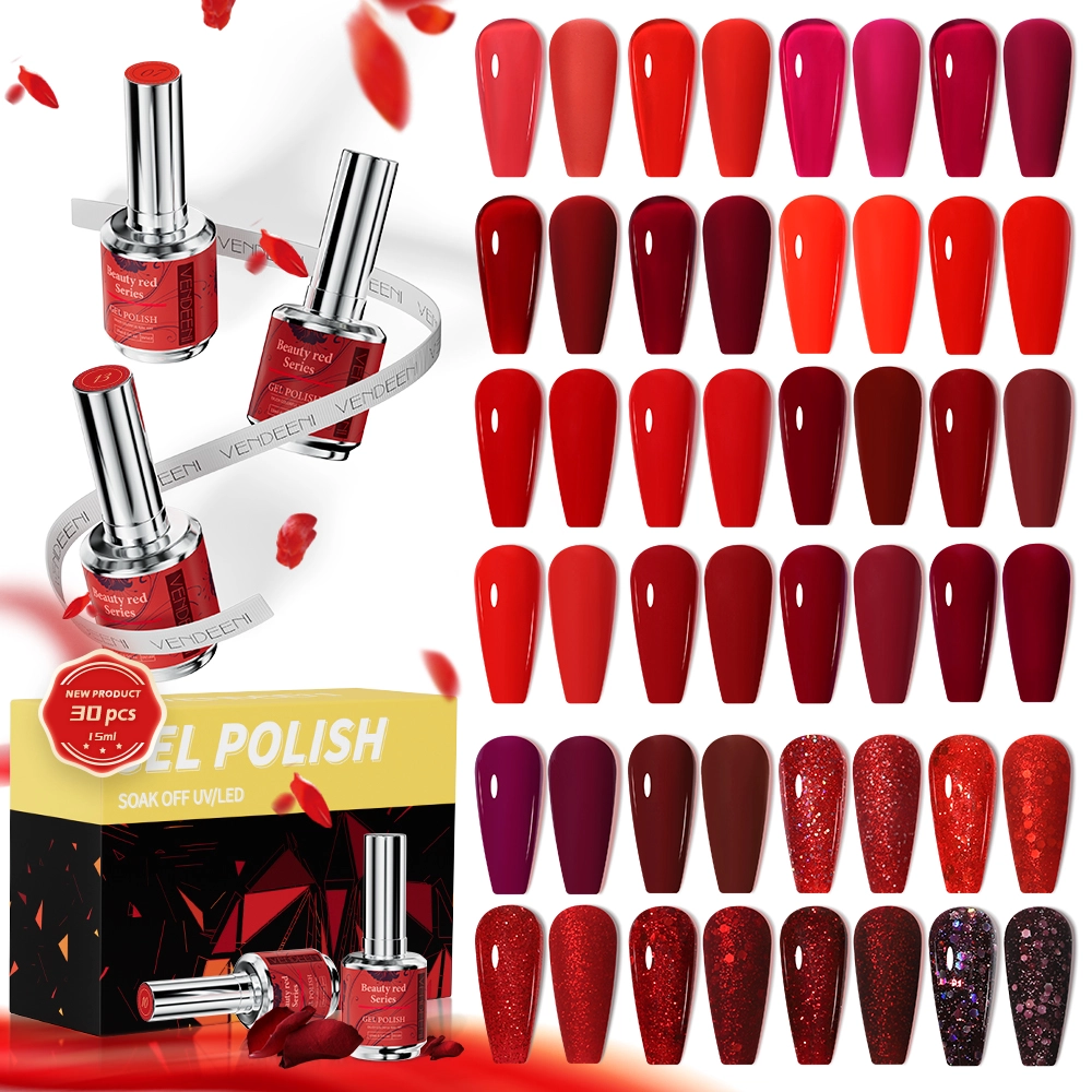 30 color-red gel nail polish