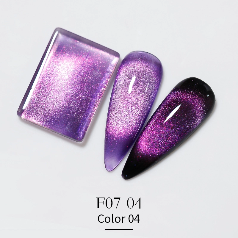 15color-Cat Eye Starry Sky purple Nail Polish