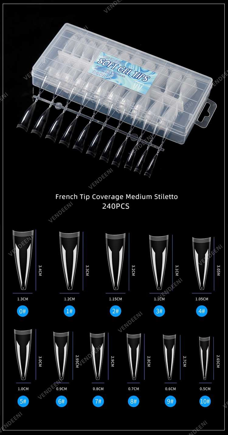 French-Tip-Coverage-Medium-Stiletto French Tip Coverage Medium Stiletto