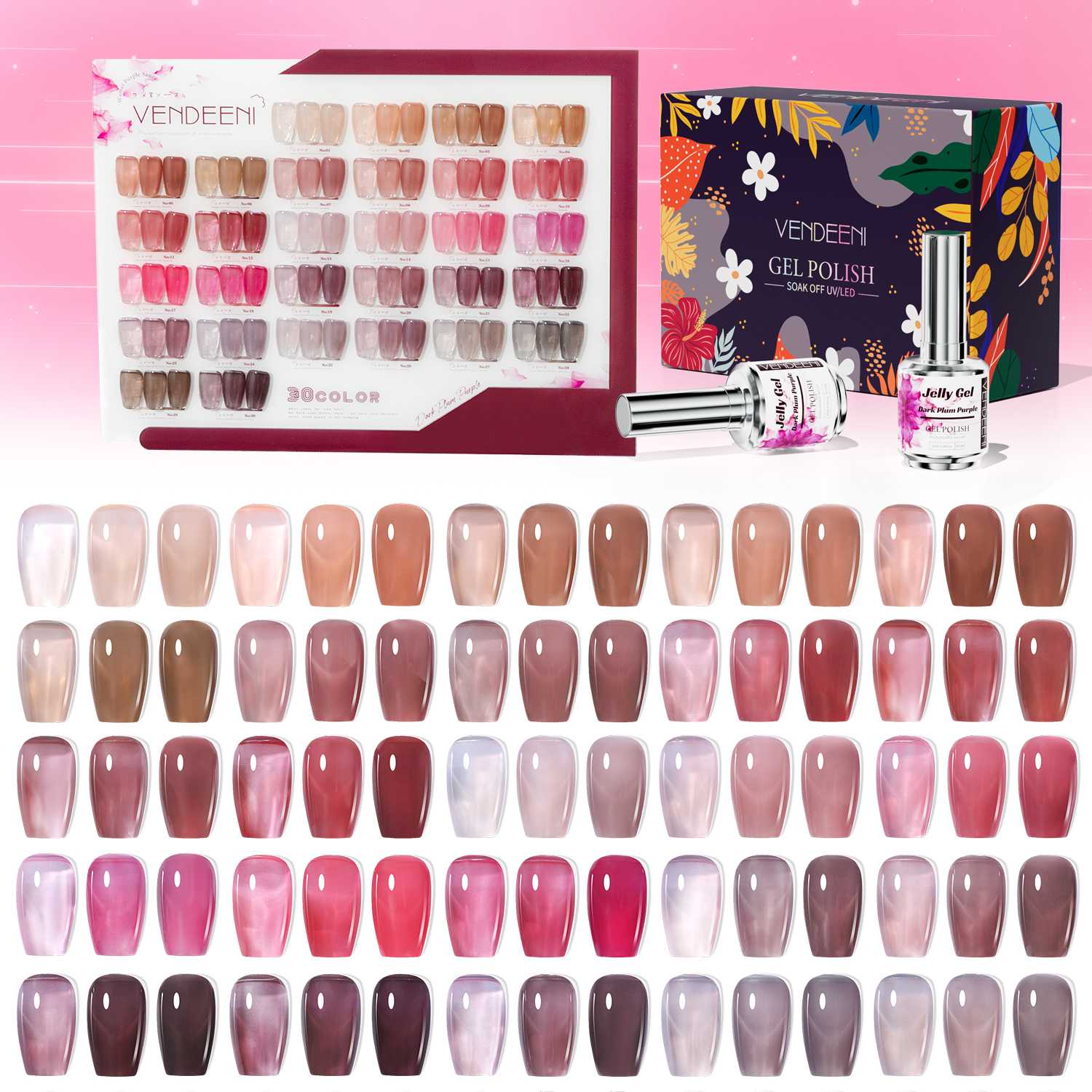 30color-jelly custom gel nail polish set