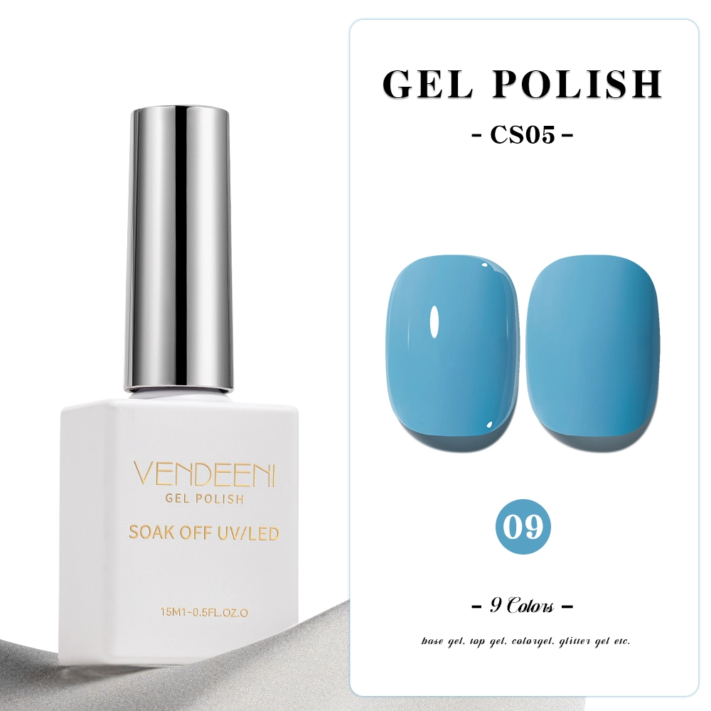 Bright blue gel polish