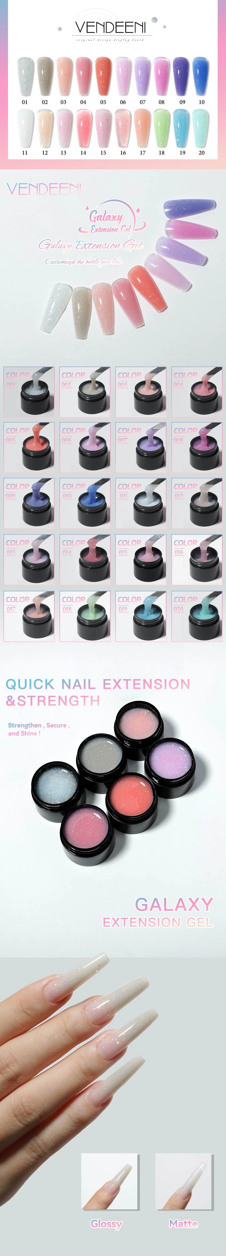 Vendeeni New Popular Multi Color Nail Extension Gel Set