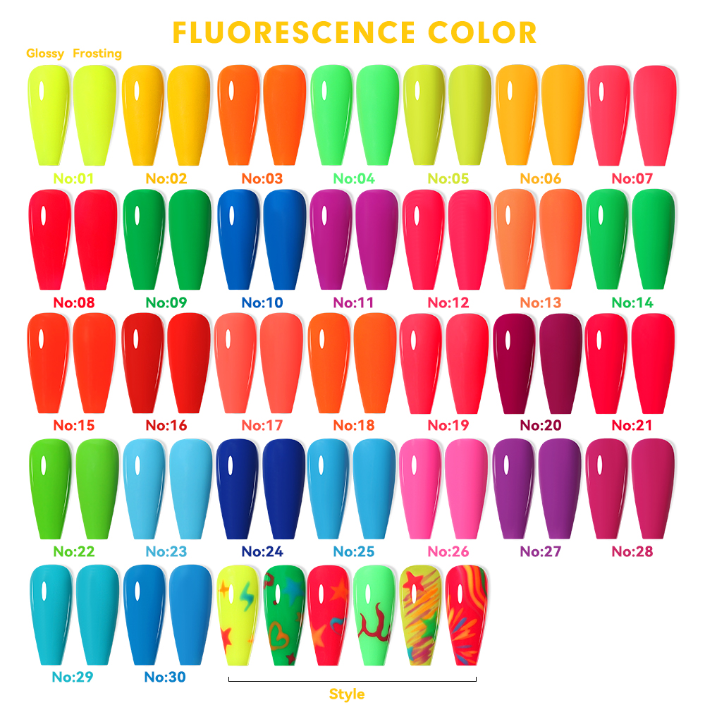 30color-fluorescenct gel  polish