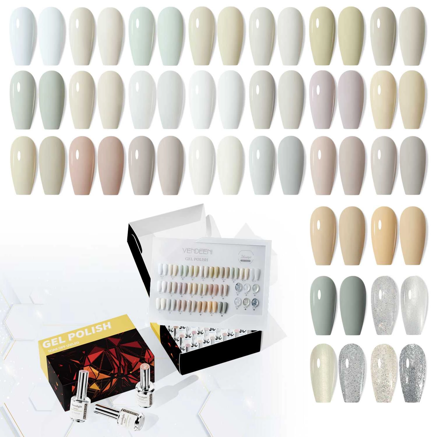 30 color white gel nail polish