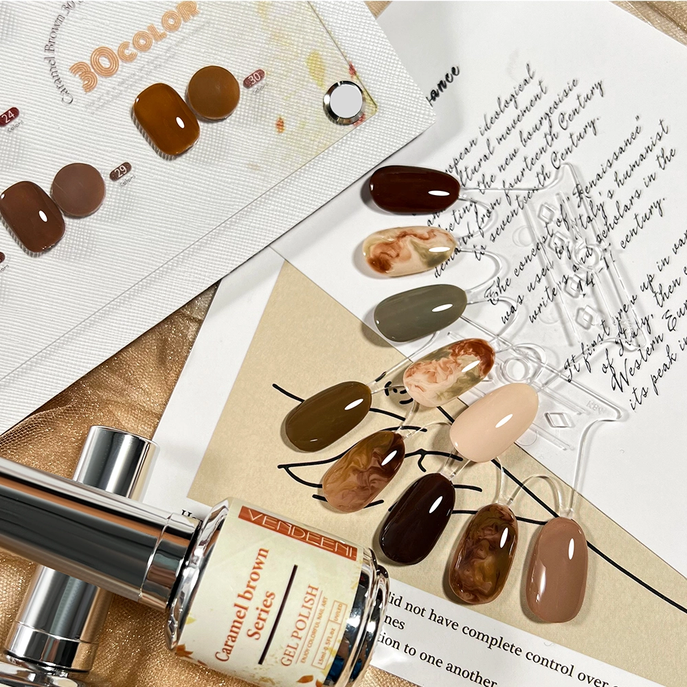 30color Caramel-brow mood changing nail polish