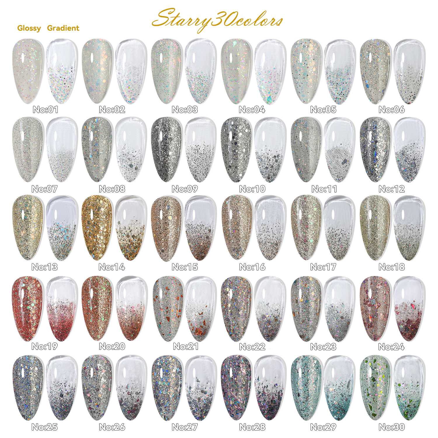 30color-Inlay Crystal Gel Polish