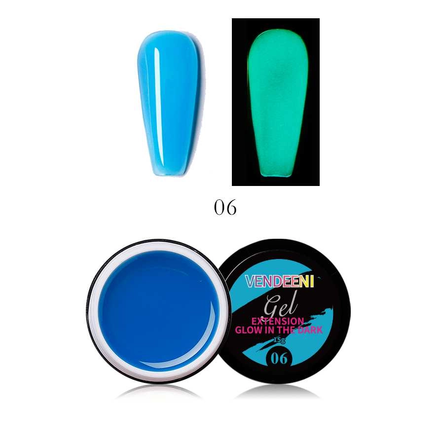 Glow-in-the-Dark Blue Nail Extension Gel