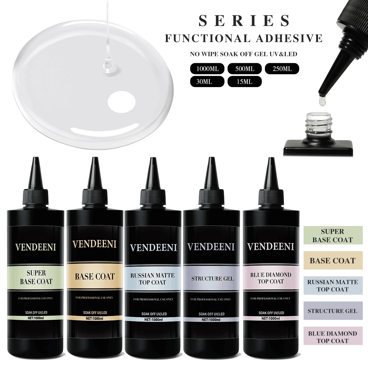 SERIES-FUNCTIONAL-ADHESIVE-NO-WIPE-SOAK-OFF-GEL-UV&LED SERIES FUNCTIONAL ADHESIVE NO WIPE SOAK OFF GEL UV&LED