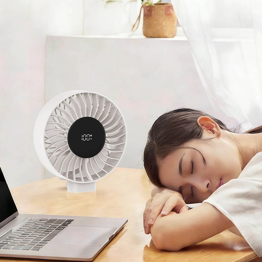Foldable vertical desktop handheld fan quiet indoor use - RYW