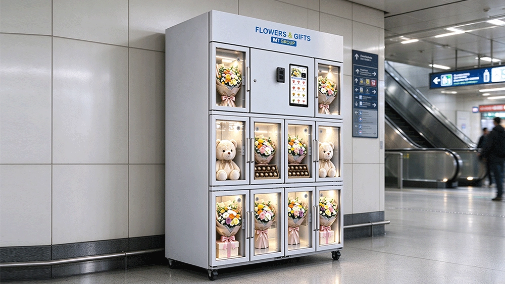 Train station flower vending machine