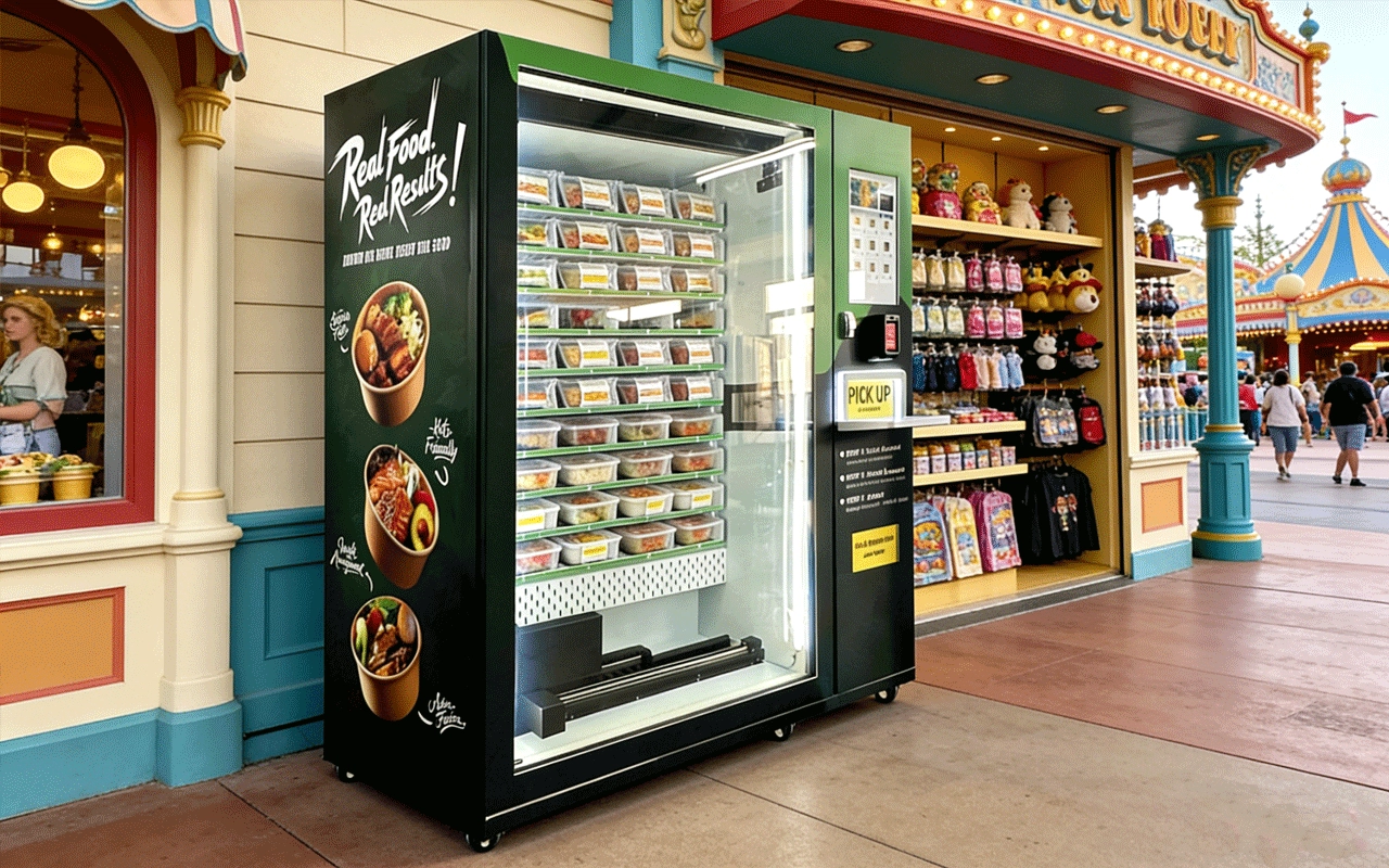 Smart hot meal vending machine for sale from factory