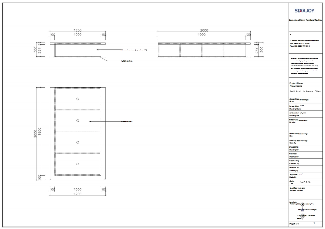 Technical furniture drawing  1