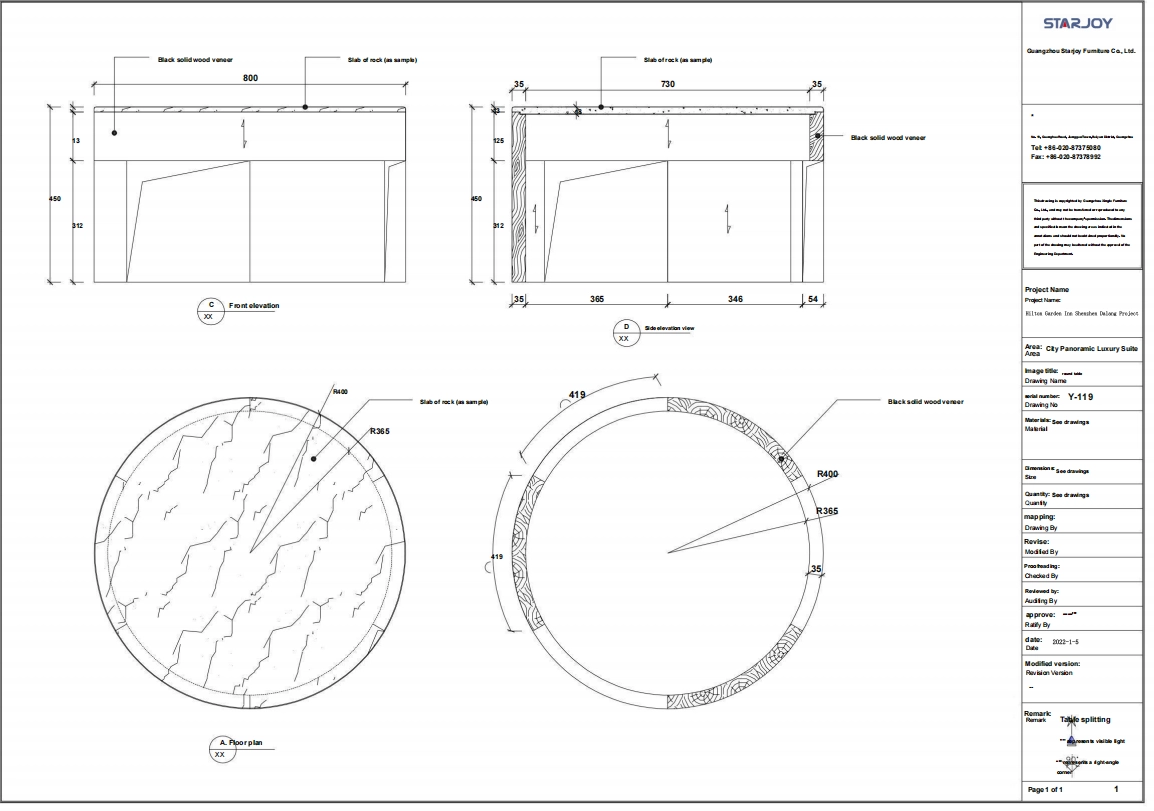Technical furniture drawing design 1