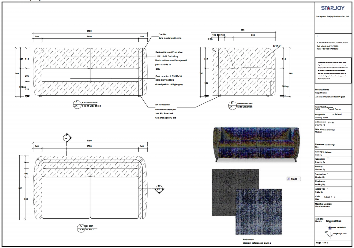Wyndham Hotel Technical drawing  6
