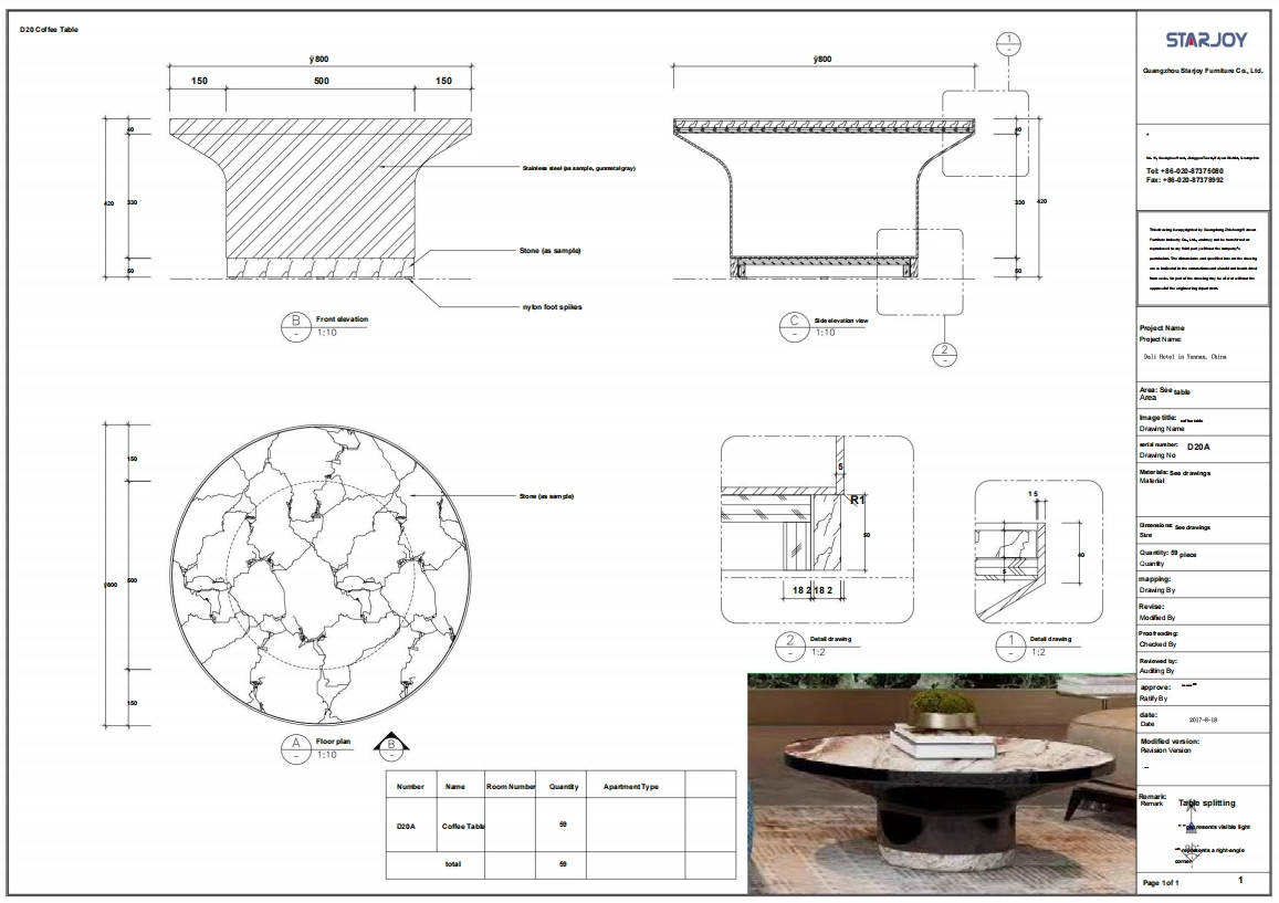 Technical furniture drawing  3