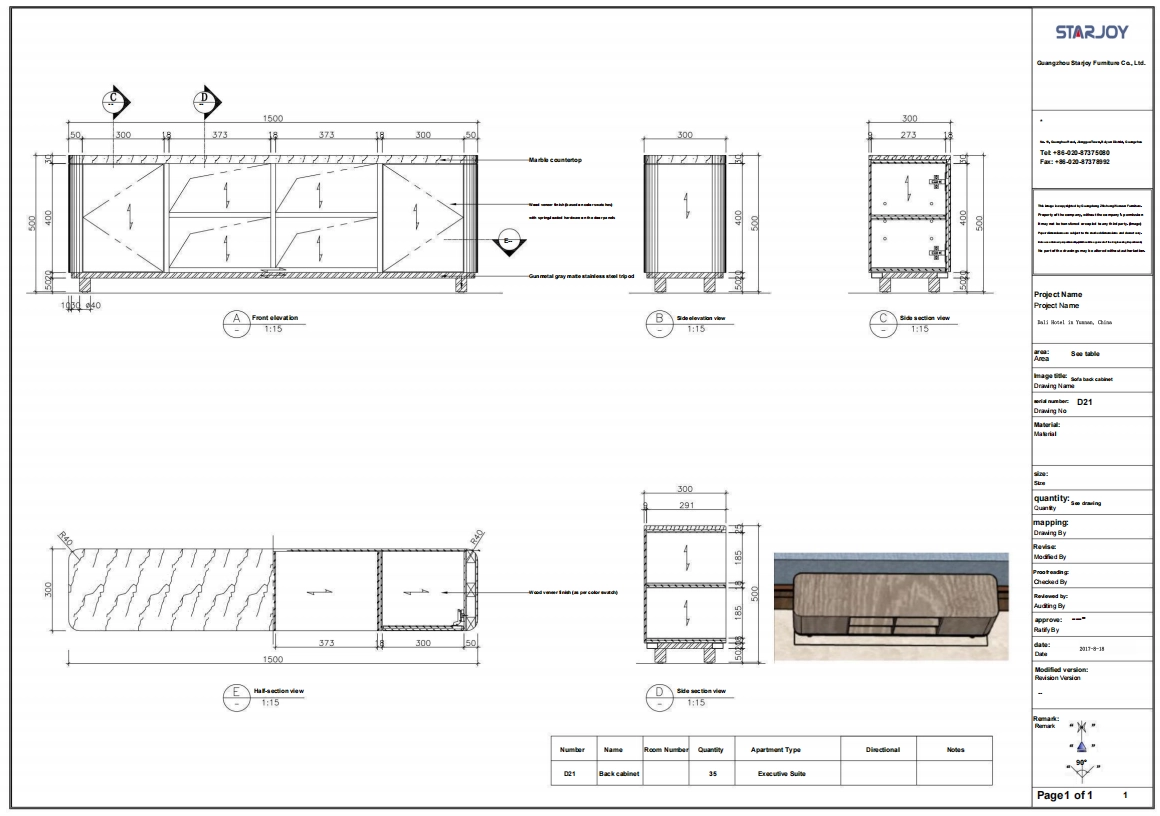 Technical furniture drawing  6
