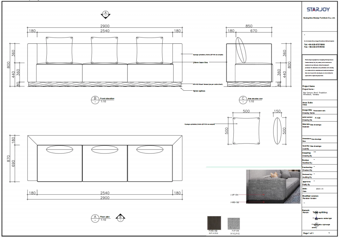 Technical drawing and specifications 2