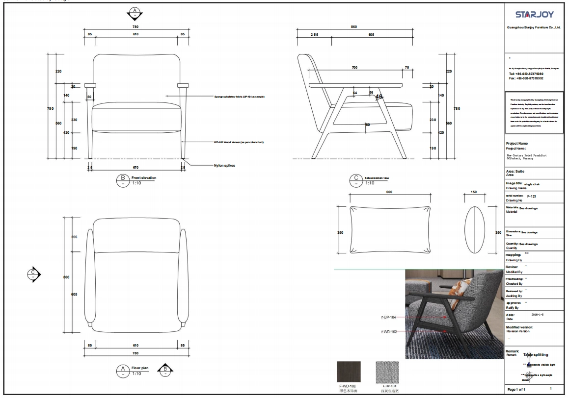 Technical drawing and specifications 3