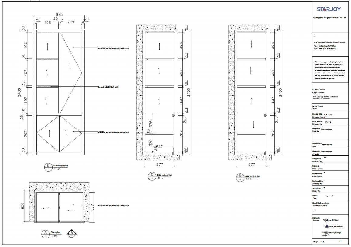 Technical drawing and specifications 4