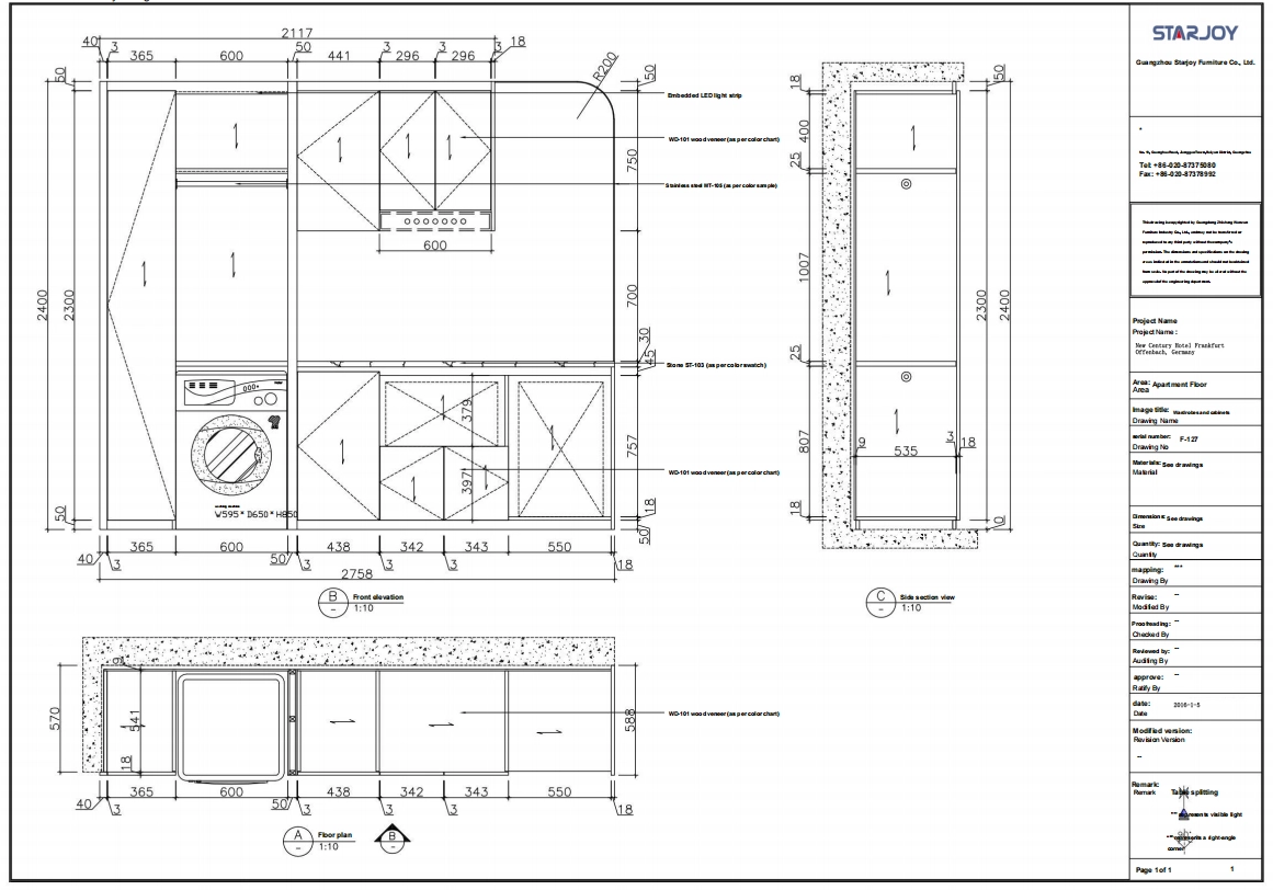 Technical drawing and specifications 7