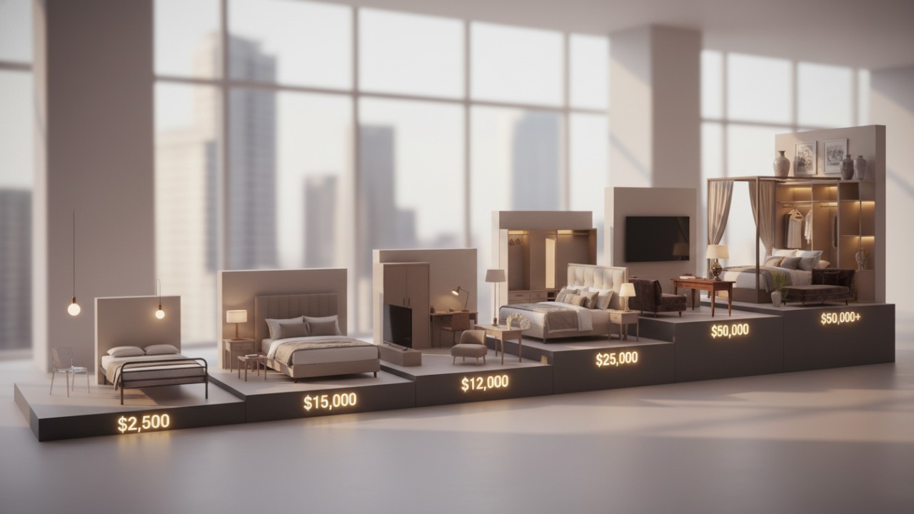 Average cost to furnish hotel room by star rating