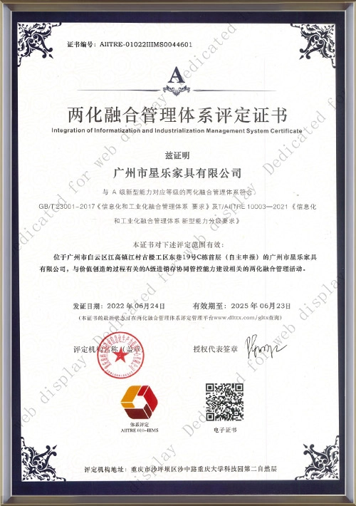 Certificate of Assessment of Integration of Industrialization and Informationization Management System