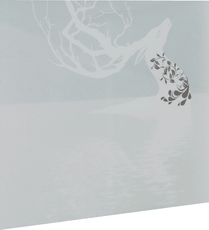 Golden Deer Moonlit Art Glass - SOLKER