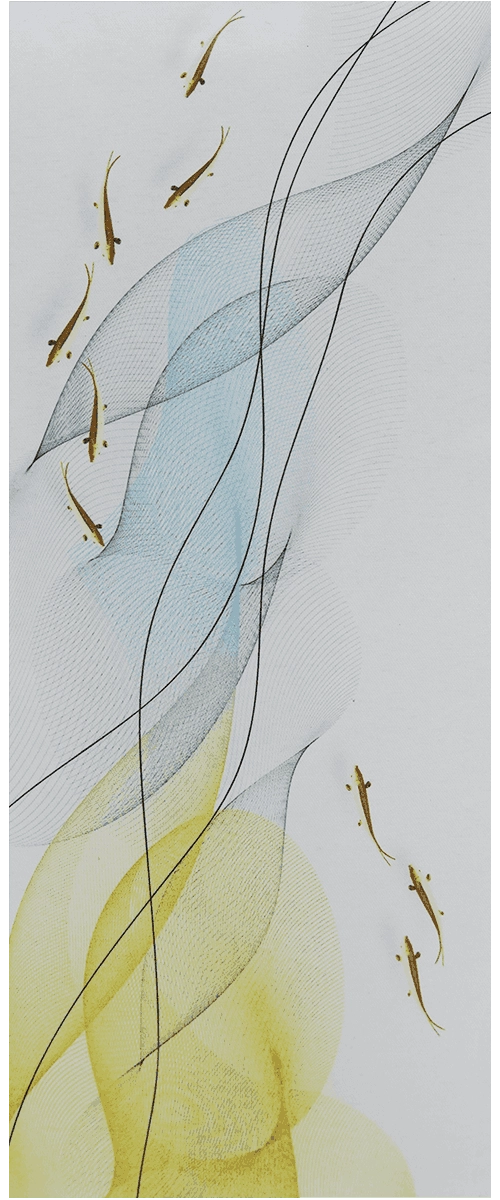 Nine Fishes Attracting Wealth Art Glass - SOLKER