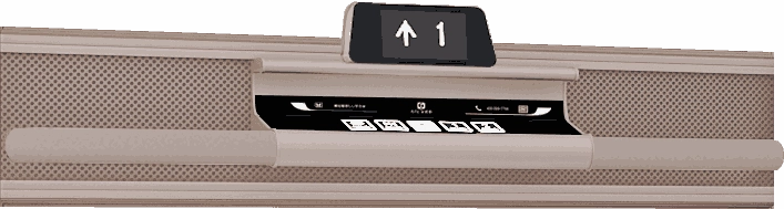 Floating display screen in Champagne Gold - SOLKER