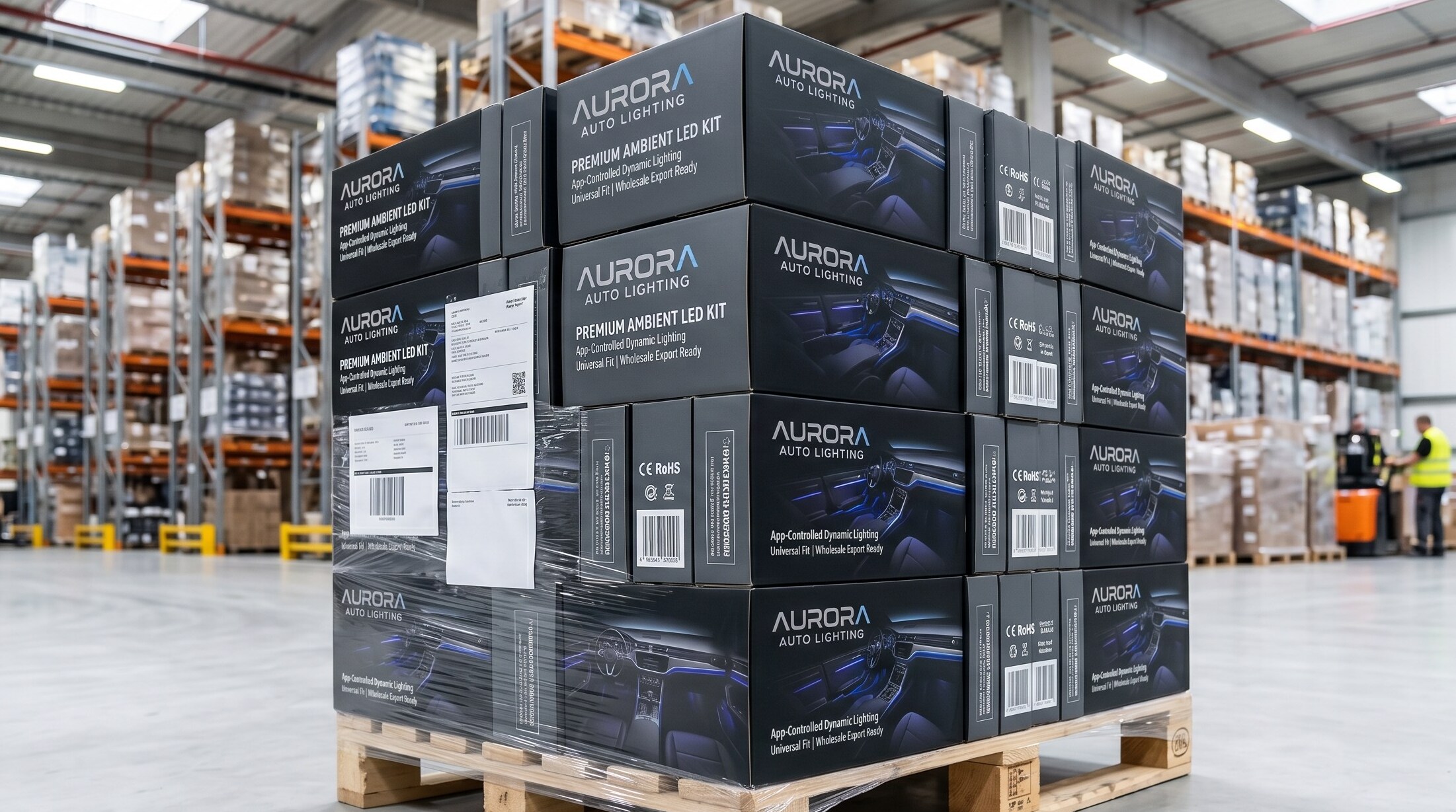 stacked premium retail packaging boxes